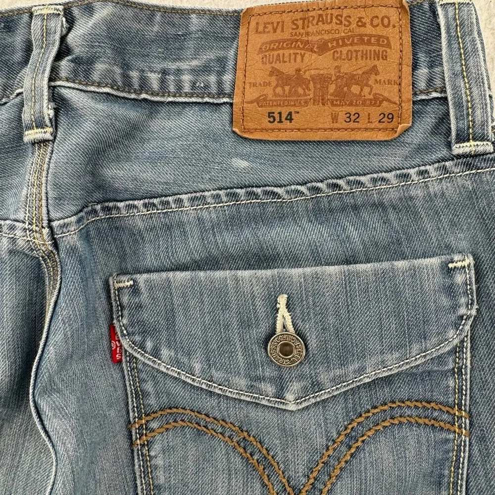 Levi's 514 Jeans Mens Size 32x29‎ Blue Straight Leg Cotton Denim Baggy Y2K 27